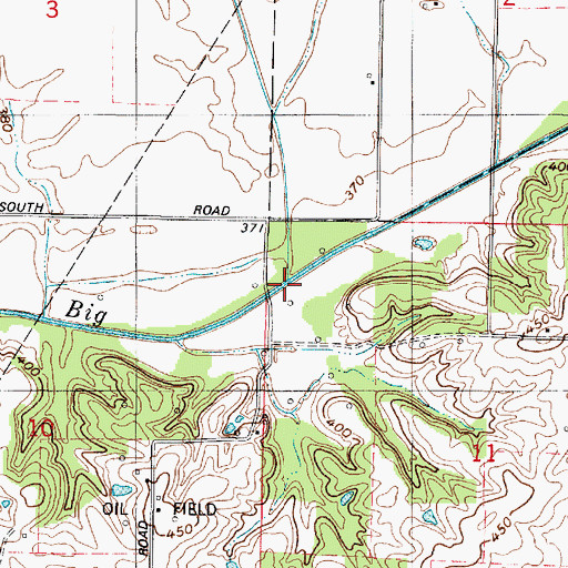 Topographic Map of McAdoo Creek, IN