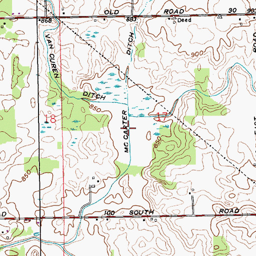 Topographic Map of McCarter Ditch, IN