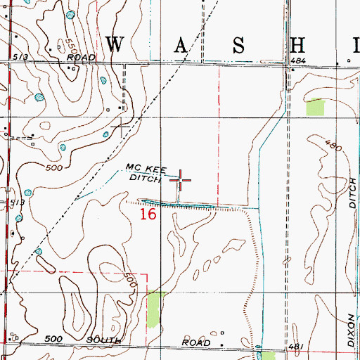 Topographic Map of Mc Kee Ditch, IN