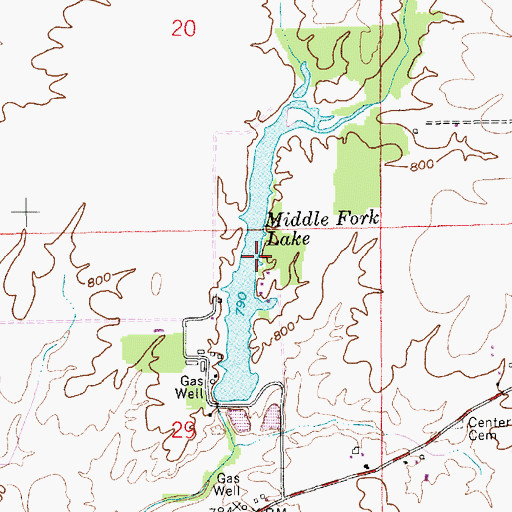 Topographic Map of Middle Fork Lake, IN