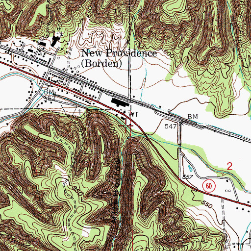 Topographic Map of Mill Hollow, IN