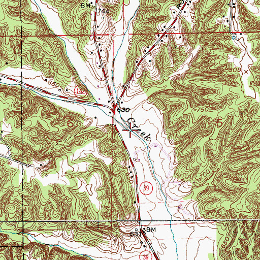 Topographic Map of Mill Hollow Branch, IN