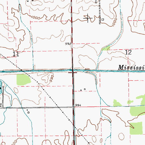 Topographic Map of Miller Creek, IN