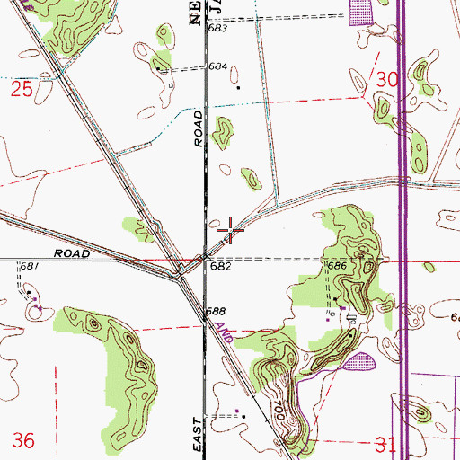 Topographic Map of Moffitt Ditch, IN