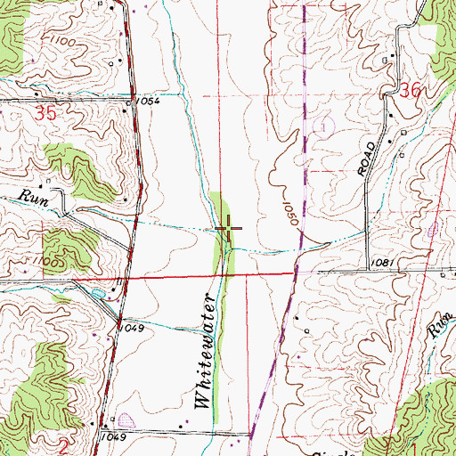 Topographic Map of Mono Run, IN