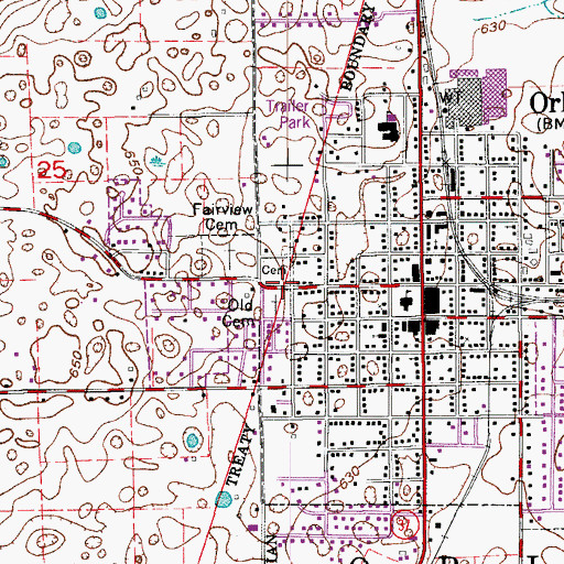 Topographic Map of Mount Carmel Church, IN
