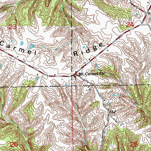 Topographic Map of Mount Carmel Church, IN