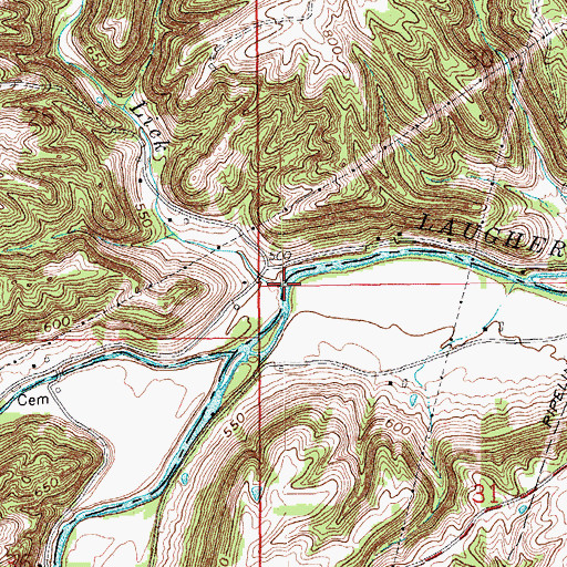 Topographic Map of Mud Lick, IN