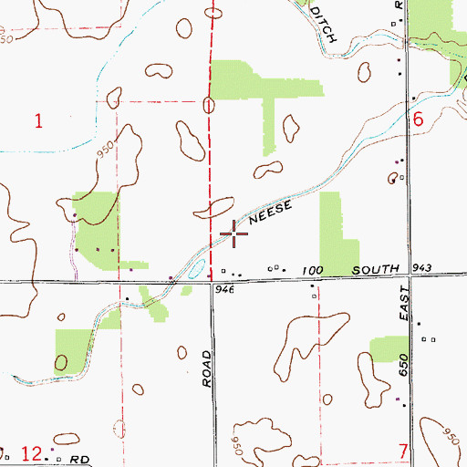 Topographic Map of Neese Ditch, IN