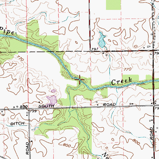 Topographic Map of Negro Creek, IN