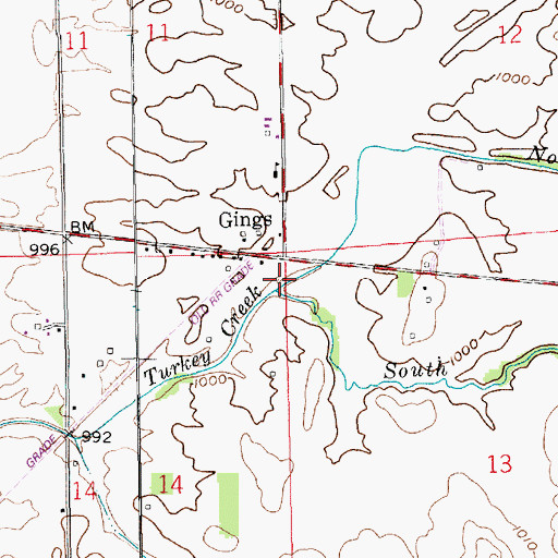 Topographic Map of North Branch Turkey Creek, IN