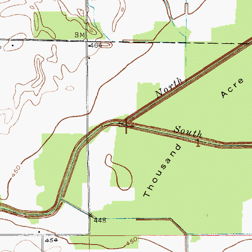 Topographic Map of North Fork Prairie Creek, IN