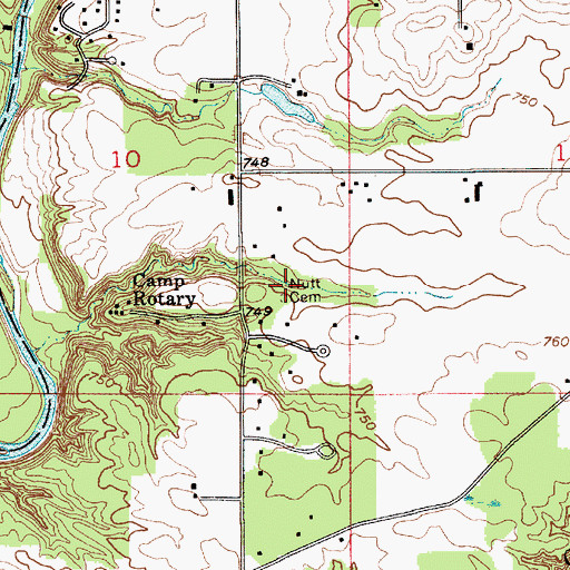 Topographic Map of Nutt Cemetery, IN