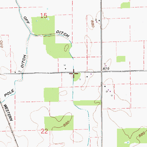 Topographic Map of Off Ditch, IN