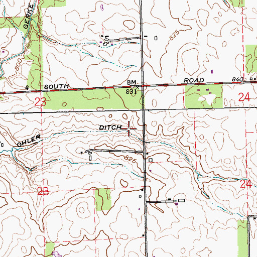 Topographic Map of Ohler Ditch, IN