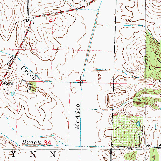 Topographic Map of Old Beech Creek, IN
