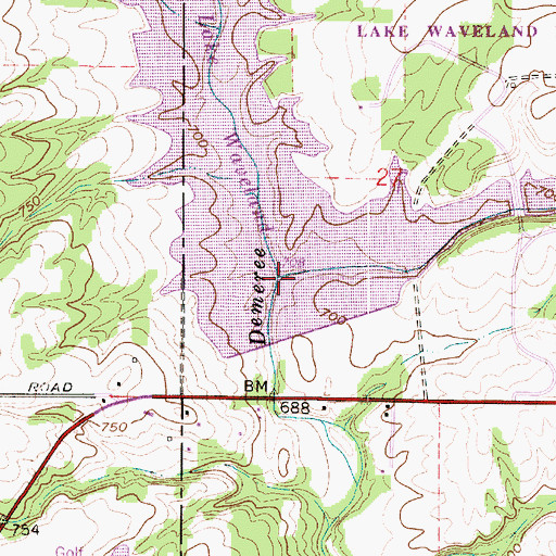 Topographic Map of Old Shoe Branch, IN