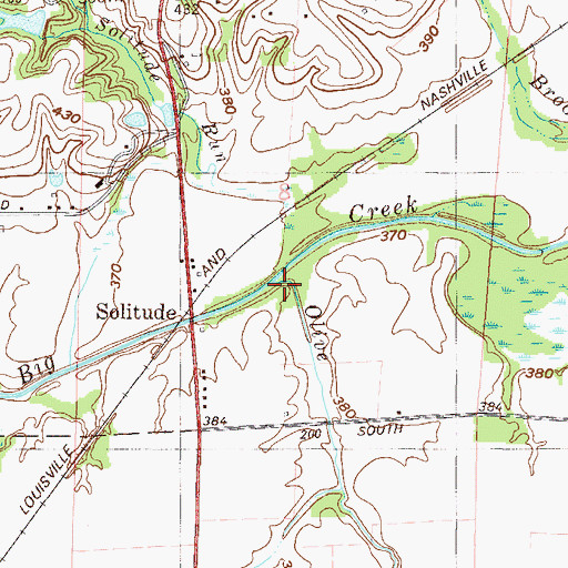 Topographic Map of Olive Creek, IN