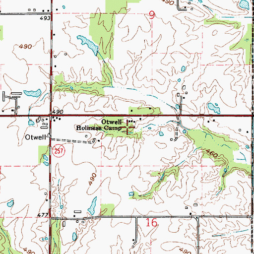 Topographic Map of Otwell Holiness Camp, IN