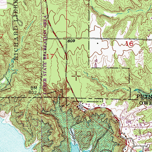 Topographic Map of Owen-Putnam State Forest, IN