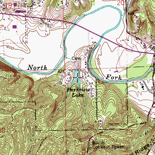 Topographic Map of Parkview Lake, IN