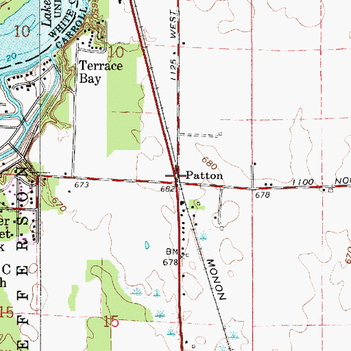 Topographic Map of Patton, IN