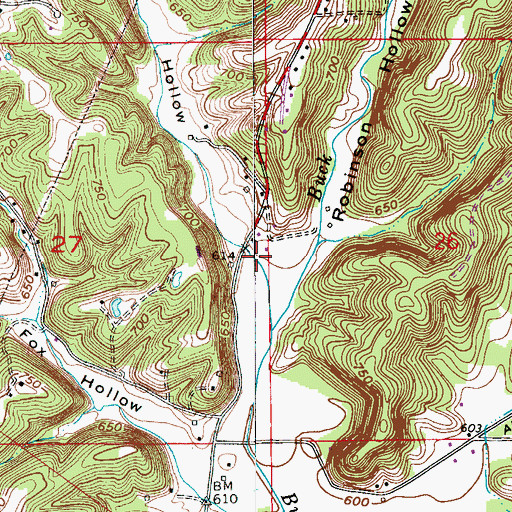 Topographic Map of Payne Hollow, IN