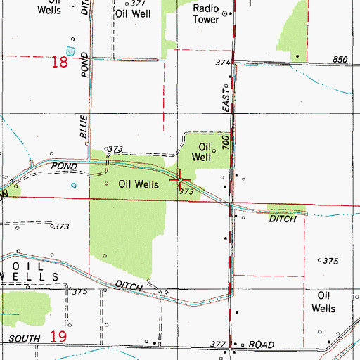 Topographic Map of Persimmon Pond Ditch, IN