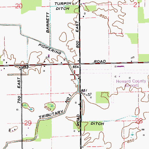 Topographic Map of Pickering Ditch, IN