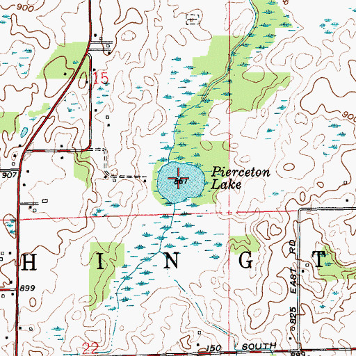 Topographic Map of Pierceton Lake, IN