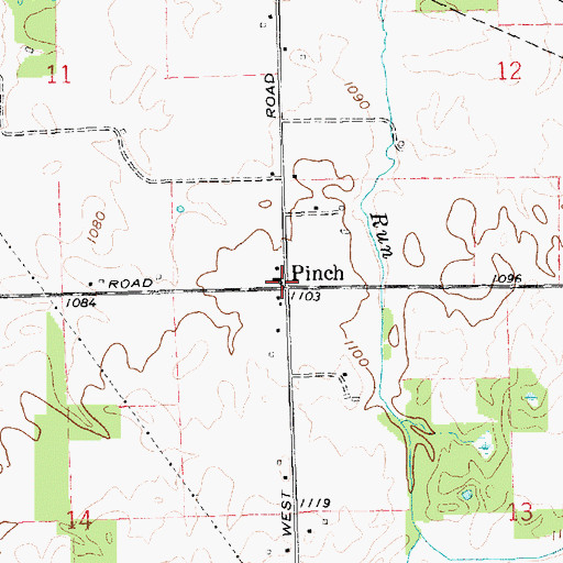 Topographic Map of Pinch, IN