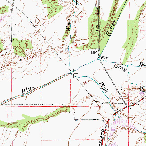 Topographic Map of Pink Creek, IN