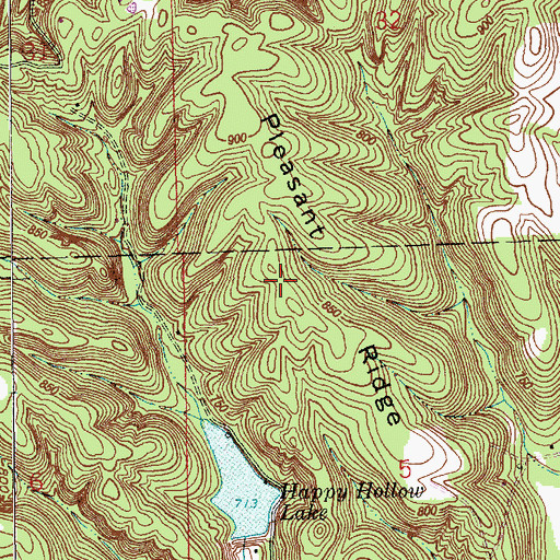 Topographic Map of Pleasant Ridge, IN