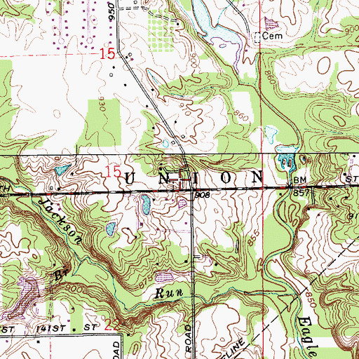 Topographic Map of Pleasant View Church, IN