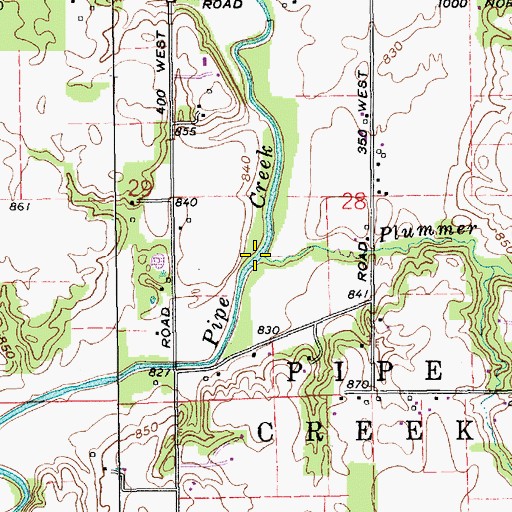 Topographic Map of Plummer Brook, IN