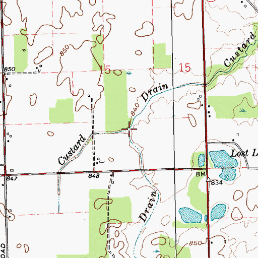 Topographic Map of Pond Drain, IN