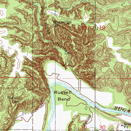 Topographic Map of Pot Rock Hollow, IN