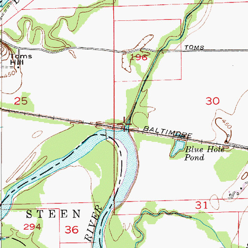 Topographic Map of Prairie Creek, IN