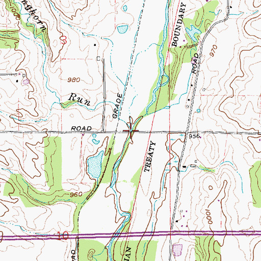 Topographic Map of Pronghorn Run, IN