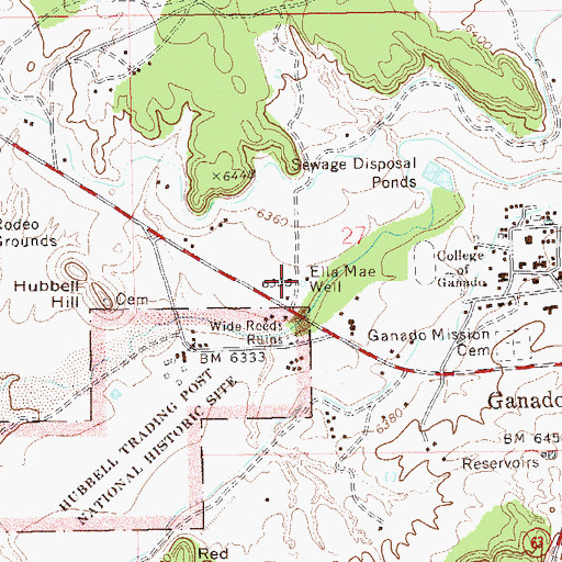Topographic Map of Ella Mae Well, AZ