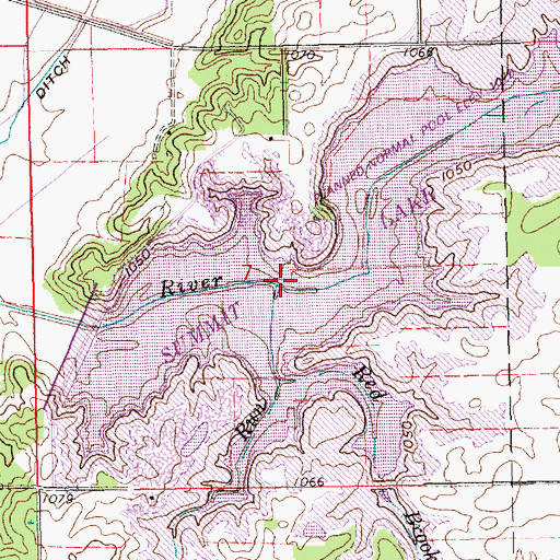 Topographic Map of Red Brook, IN