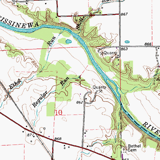 Topographic Map of Regular Run, IN