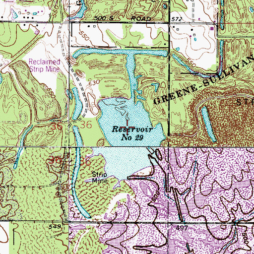 Topographic Map of Reservoir Number Twenty-nine, IN