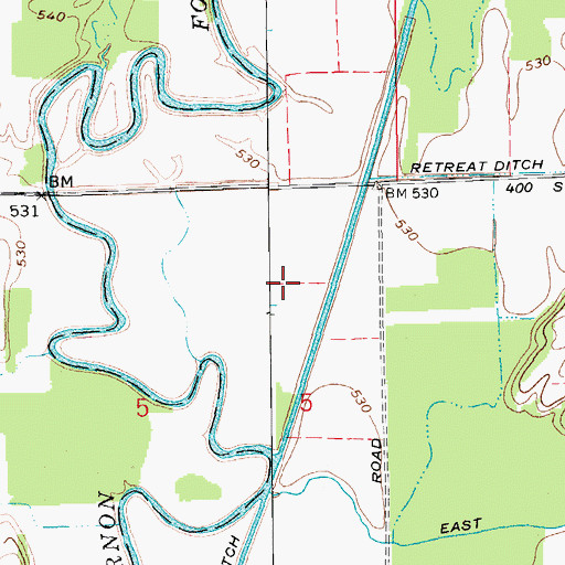 Topographic Map of Rider Ditch, IN