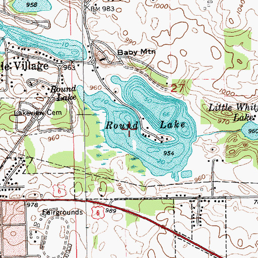 Topographic Map of Round Lake, IN