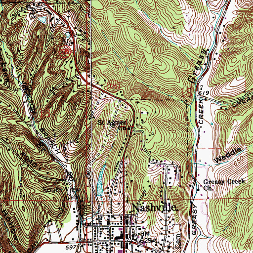 Topographic Map of Saint Agnes Church, IN