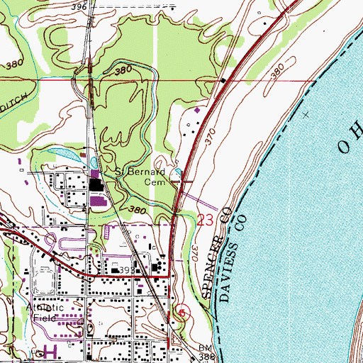 Topographic Map of Saint Bernard Cemetery, IN