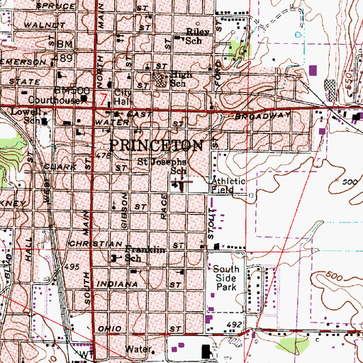 Topographic Map of Saint Joseph School, IN