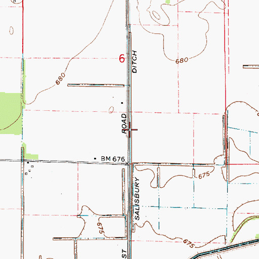 Topographic Map of Salisbury Ditch, IN