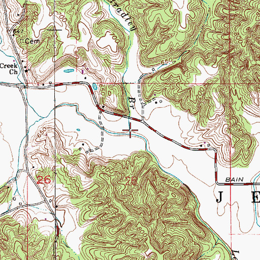 Topographic Map of Sally Bradley Branch, IN